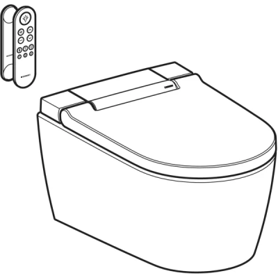 Geberit AquaClean Sela Asma Klozet Seti – KeraTect, Parlak Krom Kapak - 5