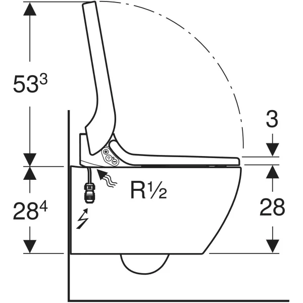 Geberit AquaClean Tuma Comfort Asma Klozet Seti – KeraTect, Beyaz Cam Kapak - Geberit (1)