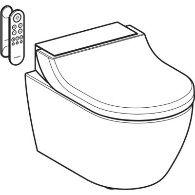 Geberit AquaClean Tuma Comfort Asma Klozet Seti – KeraTect, Beyaz Cam Kapak - 3