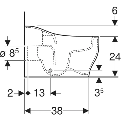 Geberit Bambini Küçük Çocuklar İçin Klozet Rimfree, 44 cm, Beyaz - 2