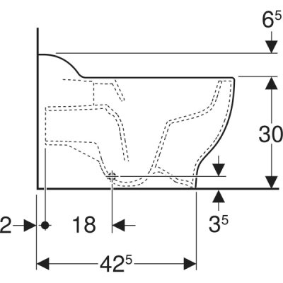 Geberit Bambini Yere Oturan Çocuk Klozeti Rimfree – 53 cm, Beyaz - 2