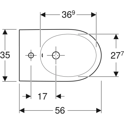 Geberit iCon Zemine Monte Bide 56 cm, Beyaz - 4