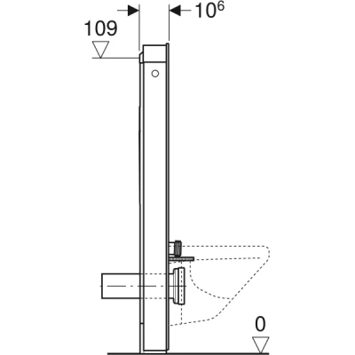 Geberit Monolith Plus asma klozet rezervuar modülü, 114 cm, keramik ön kaplama: Işık rengi=2200–4000K, Ön kaplama: beton görünümlü keramik, Yan kaplama: alüminyum - 4