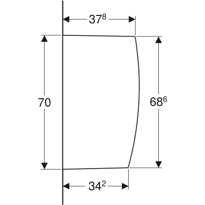 Geberit pisuvar bölme paneli: 40x10x70cm, Beyaz - 4