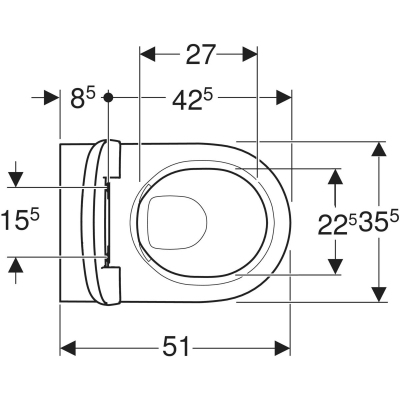 Geberit Smyle Asma Klozet Seti Rimfree, 51 cm (Kapak Dahil) - 2