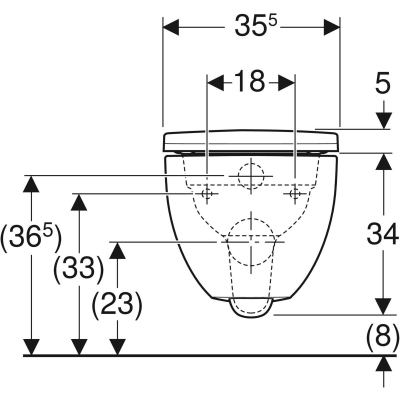 Geberit Smyle Asma Klozet Seti Rimfree, 51 cm (Kapak Dahil) - 4