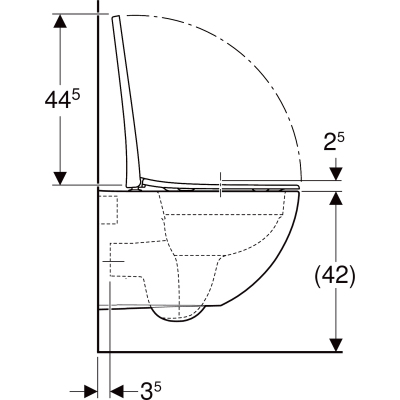 Geberit Smyle Asma Klozet Seti Rimfree, 51 cm (Kapak Dahil) - 5