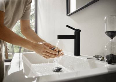 HansGrohe Finoris Tek Kollu Lavabo Bataryası 100, Bas - Aç Gider Seti İle - 76010670 - 2