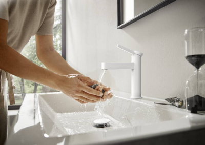 HansGrohe Finoris Tek Kollu Lavabo Bataryası 100, Bas - Aç Gider Seti İle - 76010700 - 2