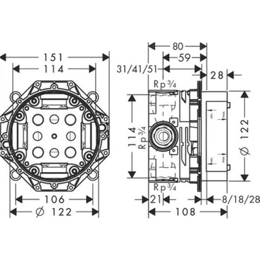 HansGrohe İbox Universal İç Set - 01800180 - 2