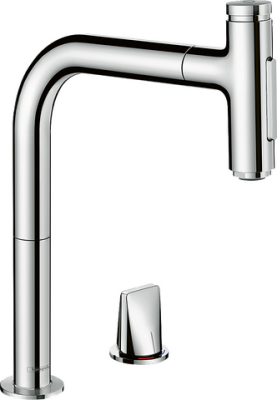 HansGrohe Metris Select M71 2 - Delikli Eviye Bataryası, Çekilebilir El Duşu İle - 73819000 - 1