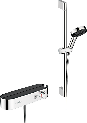 HansGrohe Pulsify Select S Duş Sistemi 105 3Jet Relaxation, El Duşu, Termostat, 65 Cm Duş Barı, Sürgü Ve Duş Hortumu İle - 24260000 - Hansgrohe