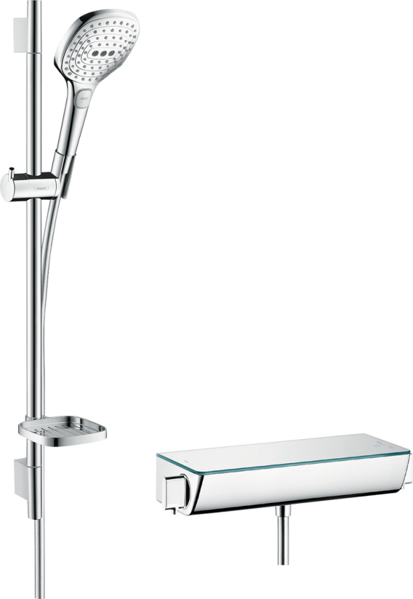 HansGrohe Raindance Select E Aplike Duş Sistemi 120 3Jet, Ecostat Select Termostat Ve 65 Cm Duş Barı İle - 27038000 - Hansgrohe