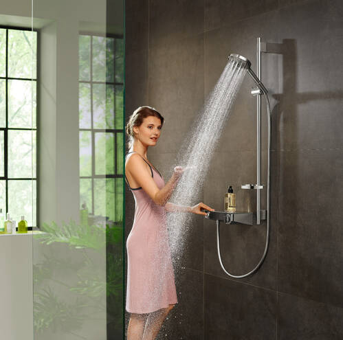 HansGrohe Raindance Select S Duş Seti 120 3 Jet, Powderrain, 90 Cm Duş Barı İle - 27667000 - Hansgrohe (1)