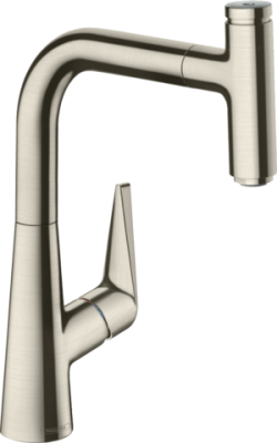HansGrohe Talis Select M51 Tek Kollu Eviye Bataryası 220, Çekilebilir Gaga, 1Jet - 72822800 - 1
