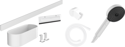 HansGrohe Wallstoris Set El Duşu 105 3Jet Activation Ecosmart, 70 Cm Duş Barı Ve Depolama Seti - 24291700 - 1