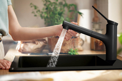 HansGrohe Zesis M33 Tek Kollu Eviye Bataryası, 150, Çekilebilir El Duşu,2Jet, Sbox Lite - 74803000 - 3