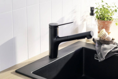 HansGrohe Zesis M33 Tek Kollu Eviye Bataryası, 150, Çekilebilir El Duşu,2Jet, Sbox Lite - 74803670 - 2
