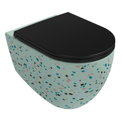 İsvea İnfinity Clearim Plus Asma Klozet Seti, Terrazzo Mint ( Klozet Kapağı Dahildir ) - 6