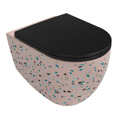 İsvea İnfinity Clearim Plus Asma Klozet Seti, Terrazzo Somon ( Klozet Kapağı Dahildir ) - 4