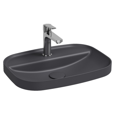 İsvea Infinity Inset Tezgah Üstü Lavabo Antrasit, 55 Cm - 3
