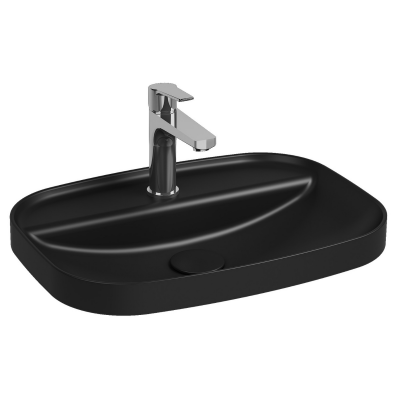 İsvea Infinity Inset Tezgah Üstü Lavabo Siyah, 55 Cm - 3