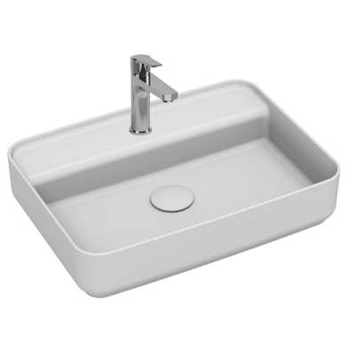 İsvea Infinity Tezgah Üstü Lavabo Mat Beyaz, 55 Cm - 3