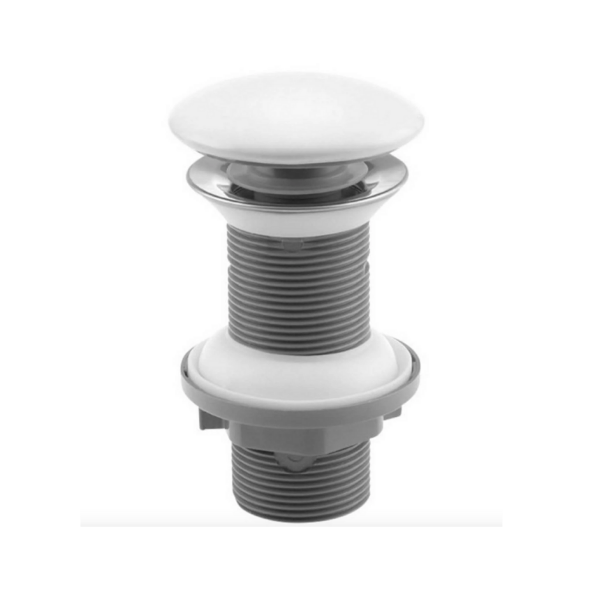 İsvea Lavabo Süzgeçi Plastik Bas-Aç Su Taşma Deliksiz Mat Beyaz - İsvea (1)