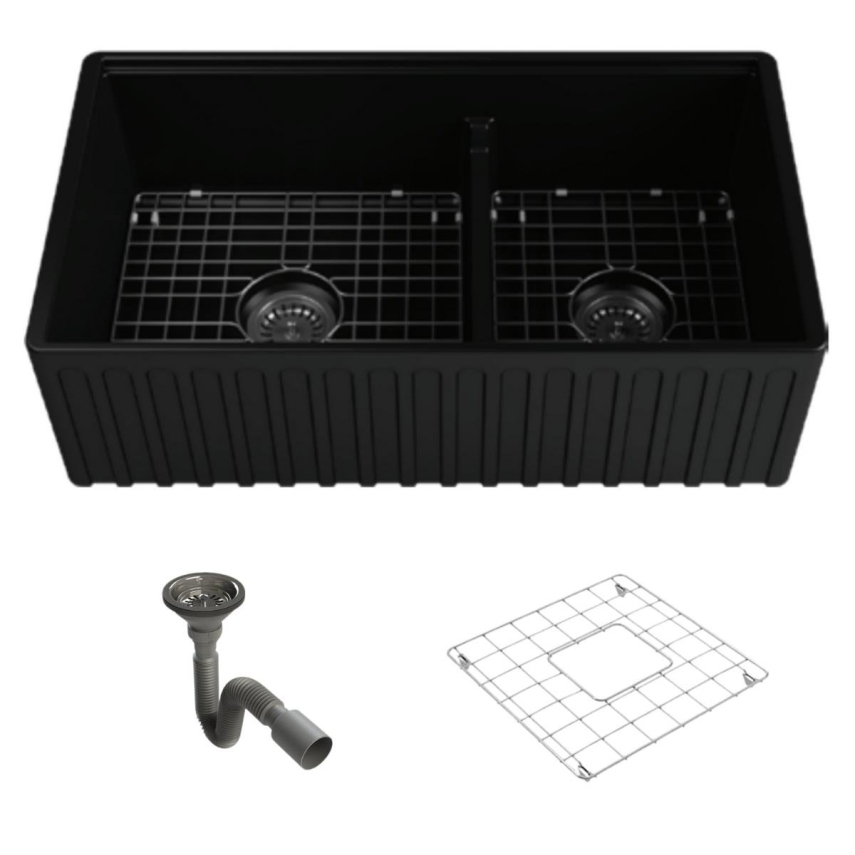 İsvea Ravenna Siyah Seramik Eviye Seti - Tek Gözlü, 84 Cm - İsvea