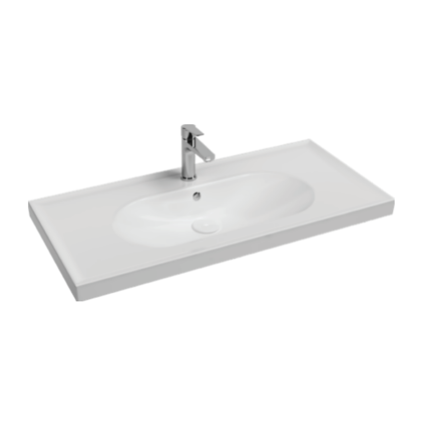 İsvea Sistema Etajerli Flat Lavabo Beyaz, 100 Cm - İsvea