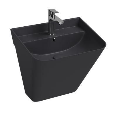 İsvea SOTT'aqua Asma Monoblok Lavabo Antrasit, 50 Cm - 4