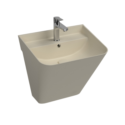 İsvea SOTT'aqua Asma Monoblok Lavabo Fildişi, 50 Cm - 6
