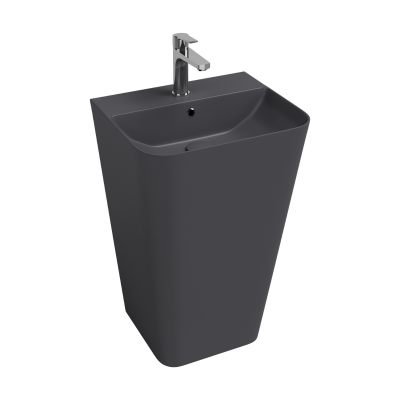 İsvea SOTT'aqua Yerden Monoblok Lavabo Antrasit, 50 Cm - 2