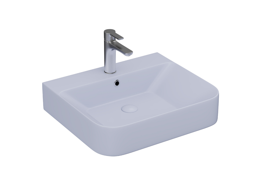 Lucco Allecra Tezgah Üstü Lavabo 55 cm, Mat Buz Mavi - Lucco