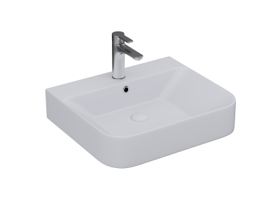 Lucco Allecra Tezgah Üstü Lavabo 55 cm, Mat Gümüş Gri - 1