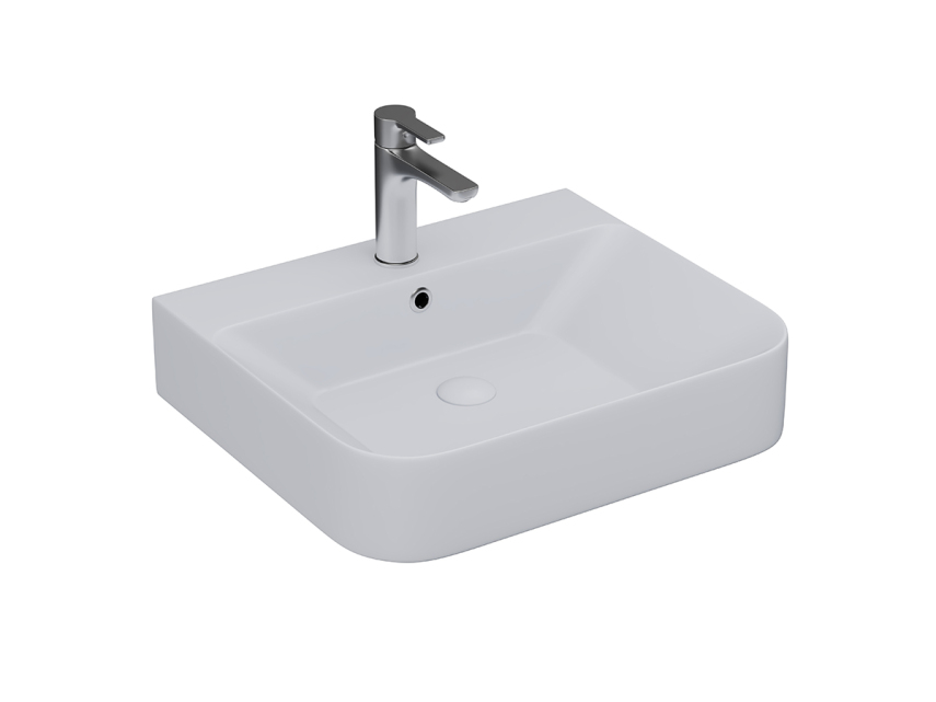 Lucco Allecra Tezgah Üstü Lavabo 55 cm, Mat Gümüş Gri - Lucco