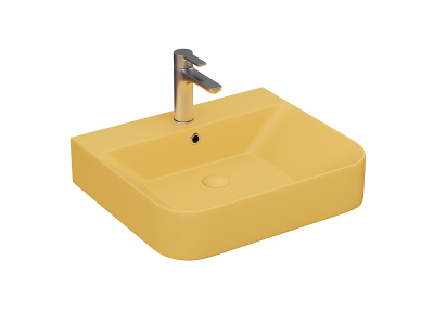 Lucco Allecra Tezgah Üstü Lavabo 55 cm, Mat Hardal Sarı - 1