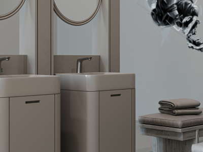 Lucco Allecra Tezgah Üstü Lavabo 55 cm, Mat Latte - 3