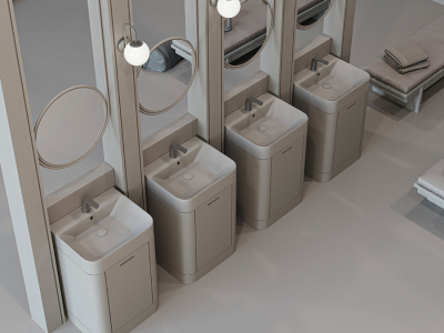 Lucco Allecra Tezgah Üstü Lavabo 55 cm, Mat Latte - 4