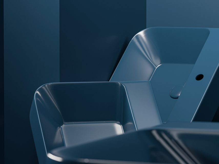 Lucco Allecra Tezgah Üstü Lavabo 55 cm, Mat Petrol Mavi - Lucco (1)