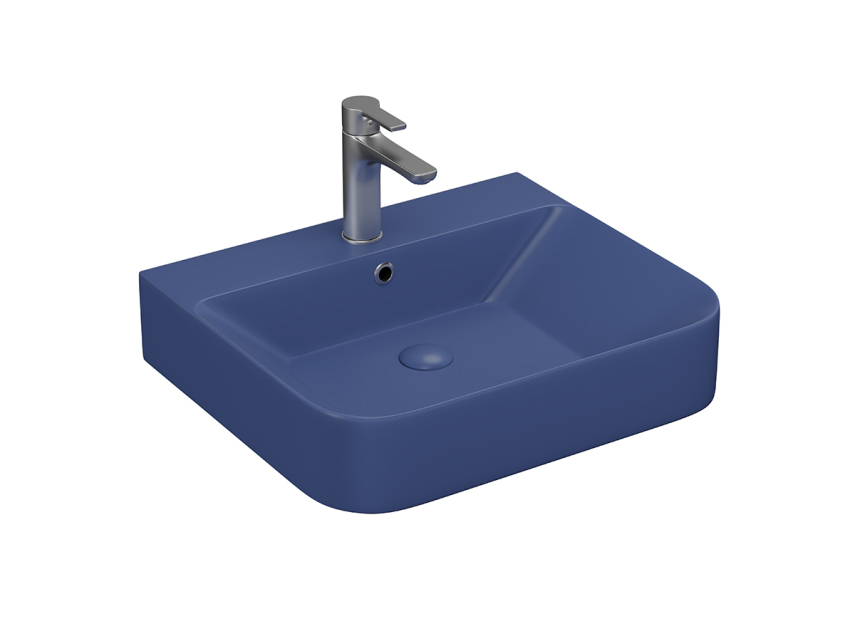 Lucco Allecra Tezgah Üstü Lavabo 55 cm, Mat Petrol Mavi - Lucco