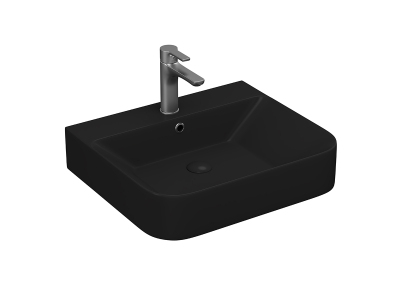 Lucco Allecra Tezgah Üstü Lavabo 55 cm, Mat Siyah - 1