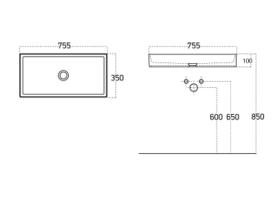 Lucco Balance Çanak Lavabo 75 cm, Mat Latte - 2