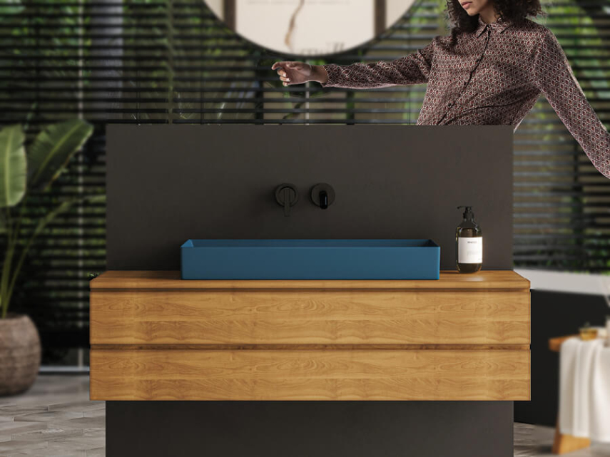 Lucco Balance Çanak Lavabo 75 cm, Mat Petrol Mavi - Lucco (1)