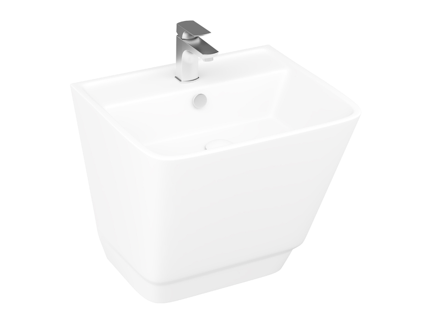 Lucco Bello Asma Monoblok Lavabo 52 cm, Mat Beyaz - Lucco