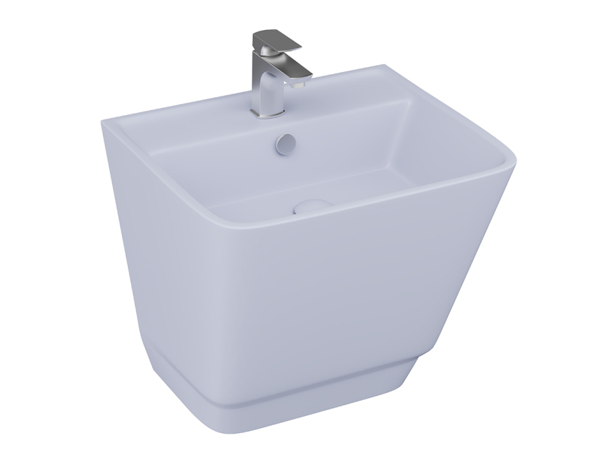 Lucco Bello Asma Monoblok Lavabo 52 cm, Mat Buz Mavi - Lucco