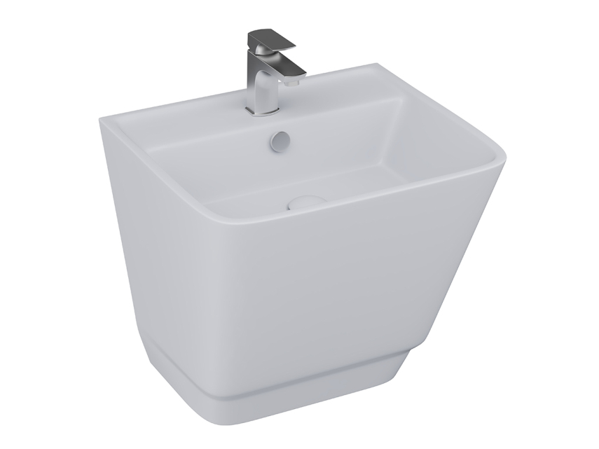 Lucco Bello Asma Monoblok Lavabo 52 cm, Mat Gümüş Gri - Lucco