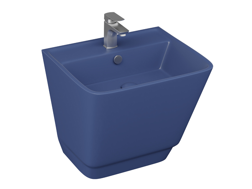 Lucco Bello Asma Monoblok Lavabo 52 cm, Mat Petrol Mavi - Lucco