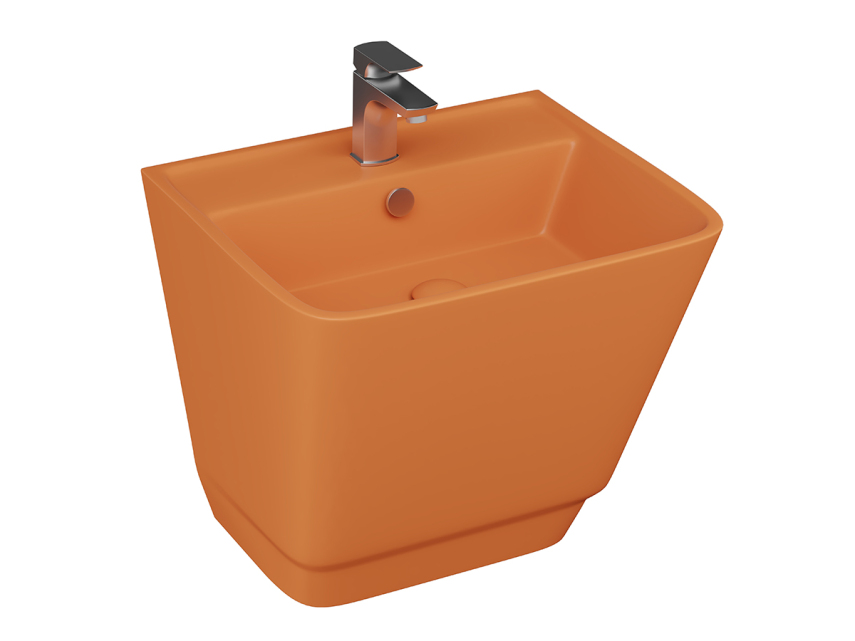 Lucco Bello Asma Monoblok Lavabo 52 cm, Mat Turuncu - Lucco