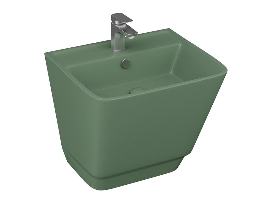 Lucco Bello Asma Monoblok Lavabo 52 cm, Mat Yeşil - Lucco